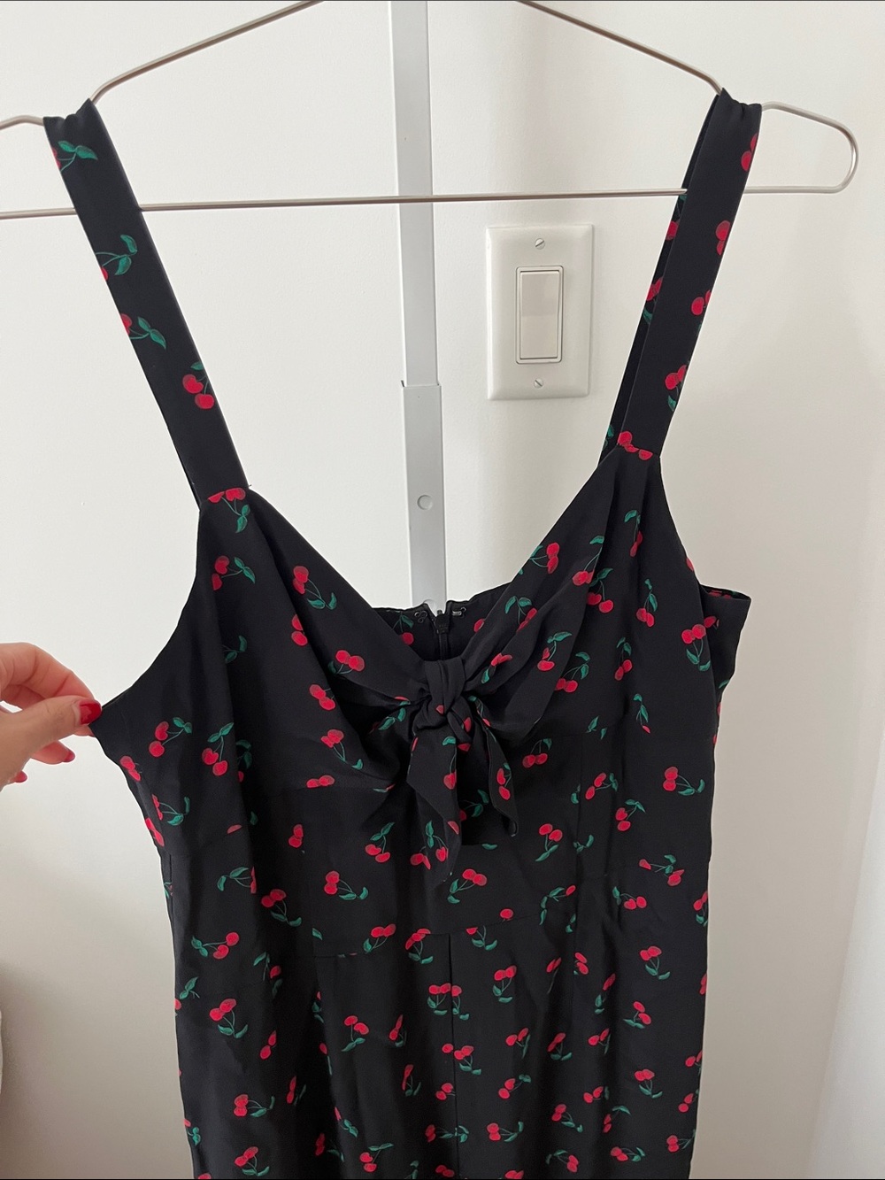 INTERMIX Silk Black Cherry Print Jumpsuit